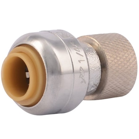 Cash Acme SharkBite U3523LFA Pipe Connector, 1/4 x 3/8 in, Compression, Brass, 200 psi Pressure U3523A