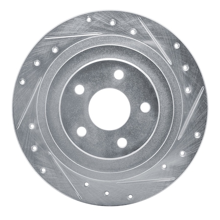 Dynamic Friction Co DFC Brake Rotor - Drilled and Slotted - Silver 631-13032R
