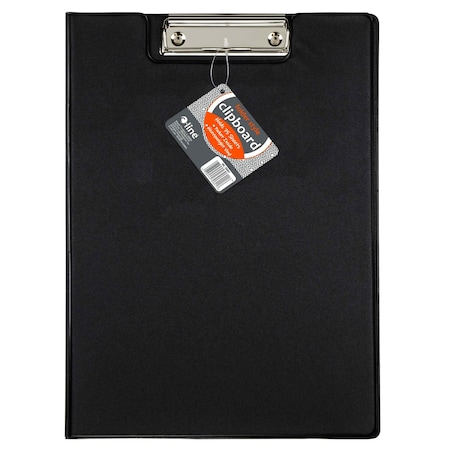 C-Line Products 8-1/2" x 11" Black Vinyl Clipboard Folder, 1/EA, 12EA/DS, 3DS/CT 30601-DS