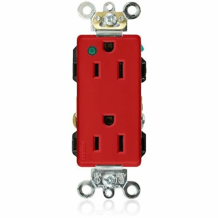 Leviton Duplex Straight Blade Receptacle, 5-15R, 15 A, 125V AC, 2 Pole, 3 Wire, Flush Mount, Grounded 16262-PLR