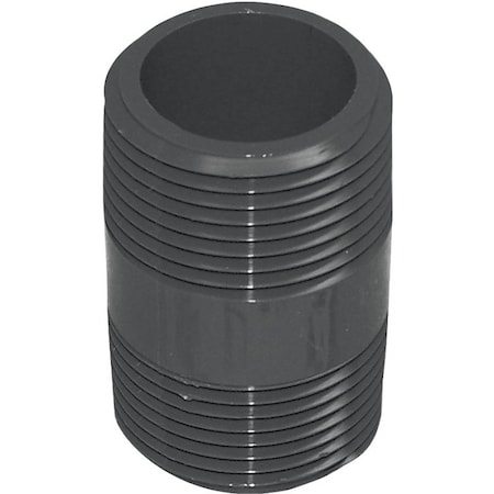 Genova Products LASCO 205025BC Pipe Nipple, 1/2 in, NPT, PVC, Gray, SCH 80 Schedule, 2-1/2 in L 383025D