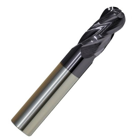 Monster Tool 4 Flute Regular Length End Mill, Single End Ballnose, 27/64in diameter, AlTiN Finish 223-031098