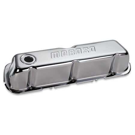 Moroso 68202 Chrome Valve Covers for Small Block Ford Tall without Baffle MOR68202