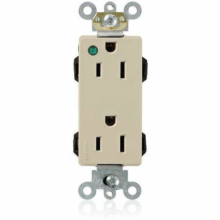 Leviton Straight Blade Receptacle, 5-15R, 15 A, 125V AC, Flush Mount, Self-Grounded M1626-PLI
