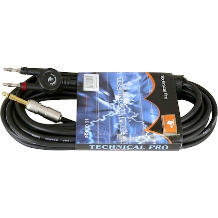 Technical Pro cqb1650 .25 in. to Banana Speaker Cables 50 ft. Feet 16 Gauge cqb1650