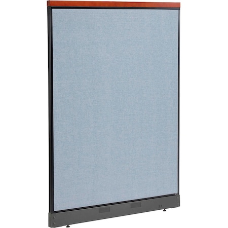 Global Industrial Interion Deluxe Office Partition Panel with Pass Thru Cable, 48-1/4"W x 65-1/2"H, Blue 277559PBL