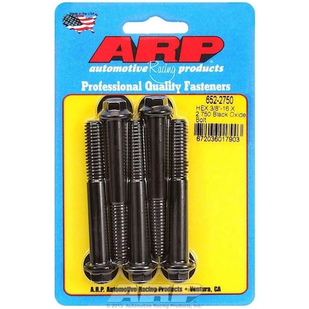 Arp 652-2750 0.37-16 x 2.75 in. 6 Point Bolt Kit - Set of 5, 5PK ARP652-2750