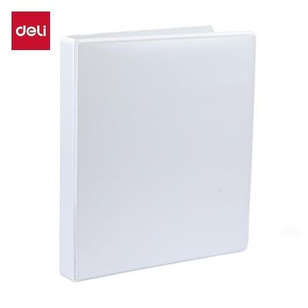 Deli Economy View Binder 1in, Letter, 3-Ring, 2 Pockets, White, 12PK CF561-WH