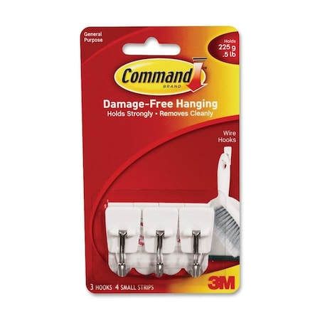 3M Command Small Plastic Wire Hooks 1.625 in. L 3 pk 17067