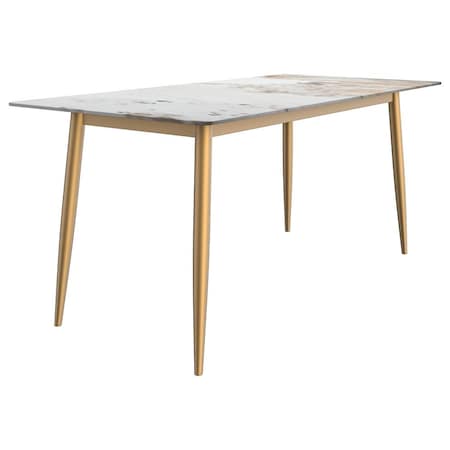 Leisuremod Rectangular 70.86 in W, 29.5 in L, Sintered Stone/Steel, White Grey ZTBG-71CG-S