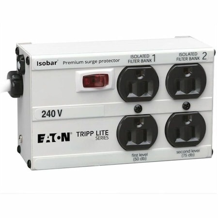 Eaton Tripp Lite Series Isobar 4-Outlet 230V Surge Protector, 6 ft. 1.83 m Cord with IB4-6/220
