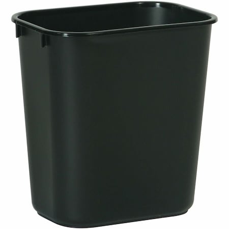 Rubbermaid Commercial Deskside 3 gal Rectangular Indoor Plastic Can, Black, None, Plastic, 8 1/4 in FG295500BLA