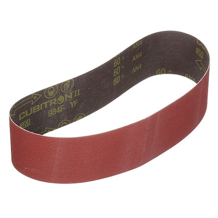 3M Cubitron Sanding Belt, 6 in W, 48 in L, Coated, Ceramic, 36 Grit, Extra Coarse, 984F, Maroon 7100076951