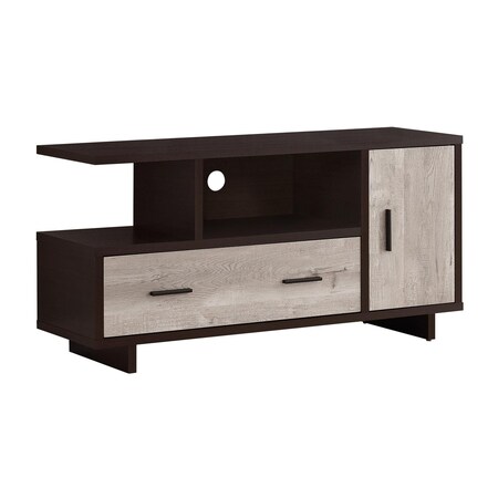 Homeroots 47in Wood Brown Cabinet Enclosed Storage TV Stand 355707