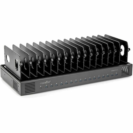 Rocstor VOLT DS16 USB-C 16 PORT DESKTOP CHARGING STATION WITH TOP DIVIDERS - 65W POWER D VT0V001-01