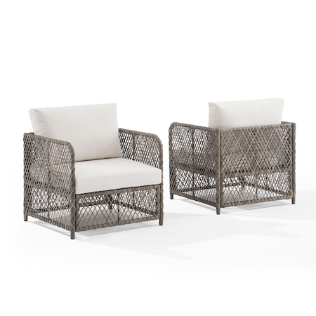 Crosley Granite Bay 2-Piece Wicker Outdoor Chair Set CO6281ST-CR
