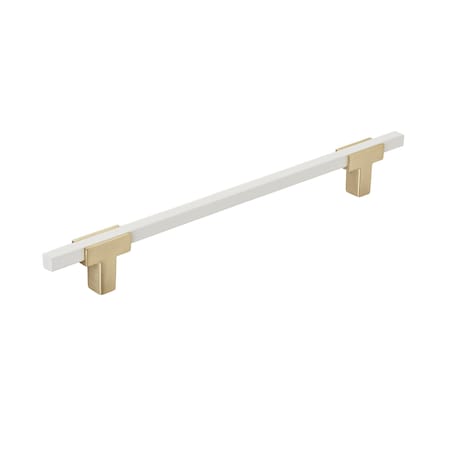 Amerock Urbanite 7-9/16 in 192 mm Center-to-Center Brushed Gold/White Cabinet Pull BP778192BGLWHT