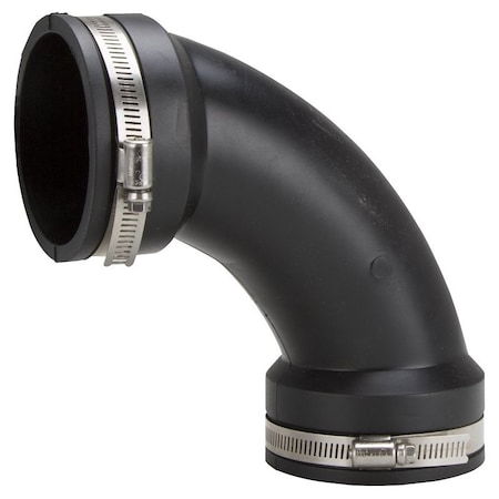 Prosource Qwik Pipe Elbow, 3 in, 90 deg Angle, PVC, Black QL-300
