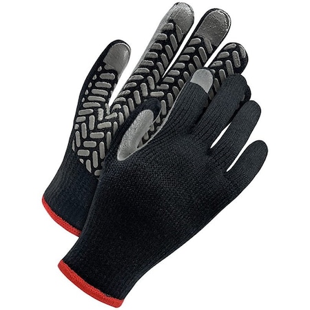 Bdg Cold Weather Gloves, Acrylic, PVC Grip Palm, Black, XL, 1 PR, Vendor Pack 80-9-2030-XL-K