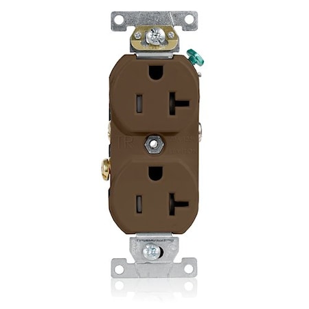 Leviton Plugs&Rcptcls, 20A, 125VAC, Brn, Thrmplstc TCR20