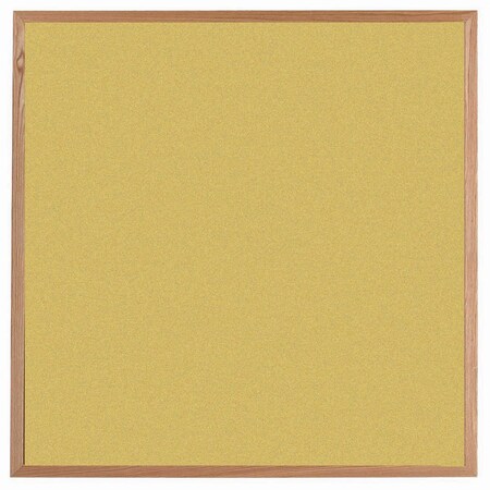 Aarco VIC Cork Bulletin Board, Red Oak Frame, Clear Lacquer Finish, Fresh Pineapple 48''Hx48''W OW4848212