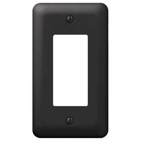 Amerelle Devon Wallplate, 5 in L, 2-13/16 in W, 1 -Gang, Steel, Black 935RBK