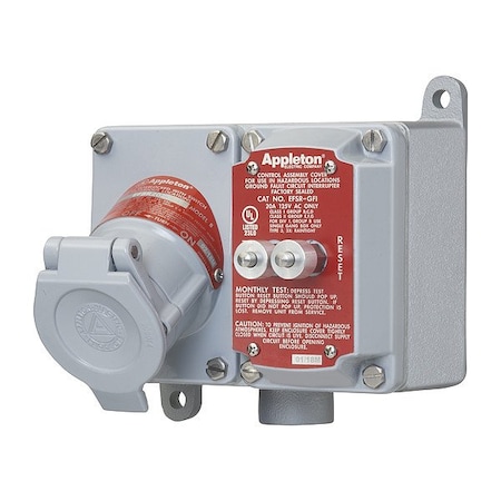 Appleton Electric ReceptacleCover, 20A, 125/250VAC, Gray, Alum EFSR2023