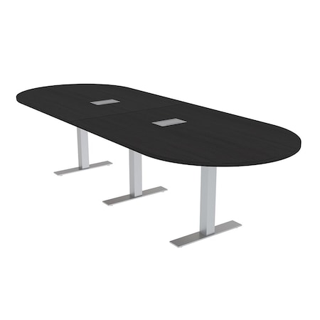 Skutchi Designs 10ft Racetrack Conference Table With Power | Harmony Series | 10 Person Meeting Room Table HAR-RAC-48X120-T-U999ST19-ESIL