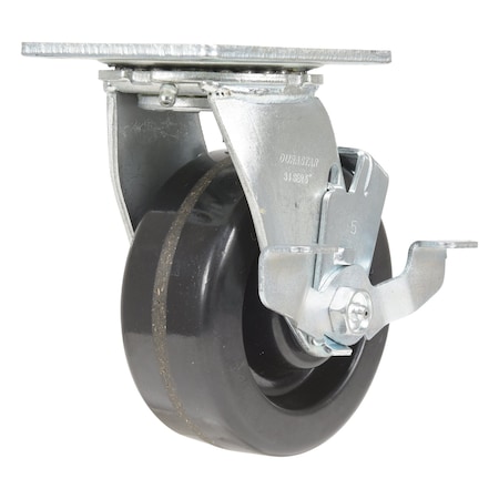 Vestil Phenolic Swivel With Brake Caster 5 In. Diameter x 2 In. Width 1000 Lb. Capacity Black CST-VE-5X2PH-SWB
