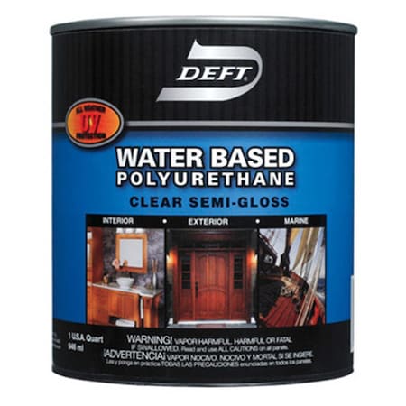 Deft DFT25804 1 Quart Water Based Semi Gloss Polyurethane 167285