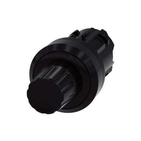 Siemens stop button, 22 mm, round, plastic, black, pushbutton raised 3SU1000-0HC10-0AA0-ZY10