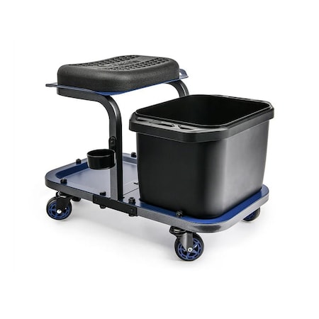 Urban Transit Ergonomic Car Wash Stool with Pro-Glide Casters Padded Seat Wash Bucket 350lb Capacity 53299