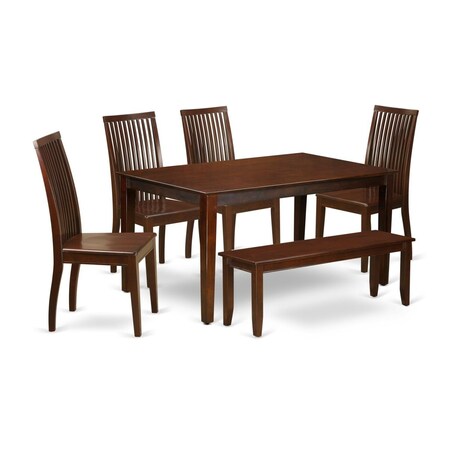 East West Furniture 7 Piece Dining Table Set, 7PK CAIP7-LWH-W