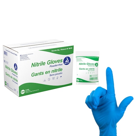 Dynarex Nitrile Exam Gloves In A Bag, X-Large, Powder-Free, Blue, 1000PK 2619