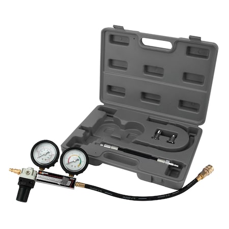 Perform Tool Cylinder Leakage Tester Dual Gauge; With Adjustable Pressure Regulator/ 12 mm And 14 mm Thread W89729
