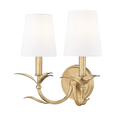 Z-Lite Aslin Gold Leaf 2 Light Wall Sconce 830-2S-GLF