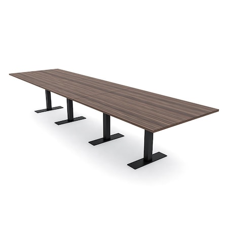 Skutchi Designs 16ft Rectangular Conference Table With Power | Harmony Series | 16 Person Meeting Room Table HAR-REC-48x192-T.BK-H3041-NA