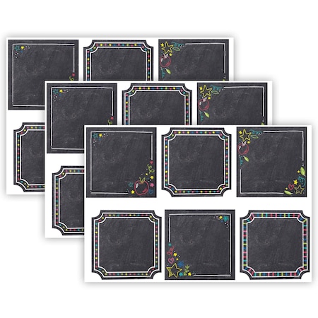Creative Teaching Press Colorful Chalk Cards, 6'', Designer Cut-Outs, 36-Piece Set, 3PK 10884