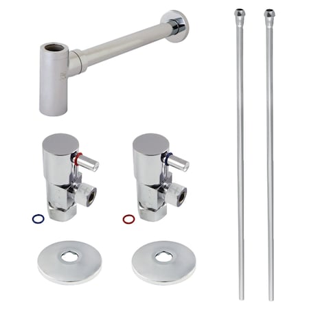 Kingston Brass Plumbing Sink Trim Kit with Bottle Trap, Polished Chrome CD53301DLLKB30