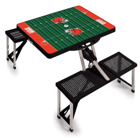 Picnic Time Family Of Brands Cleveland Browns - Picnic Table Portable Folding Table with Seats, (Black) 811-00-175-085-2