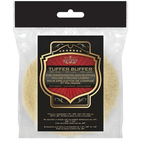 Sm Arnold 00 Buffing Pad, 512 in Dia, 1 in Thick, 14 in Arbor, Twisted 4Ply Yarn 55