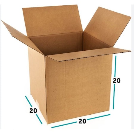 Smurfit Westrock Packaging Solutions 20 in x 20 in x 20 in Corrugated Moving and Shipping Box, Single Wall, 32 ECT, C Flute 1644707