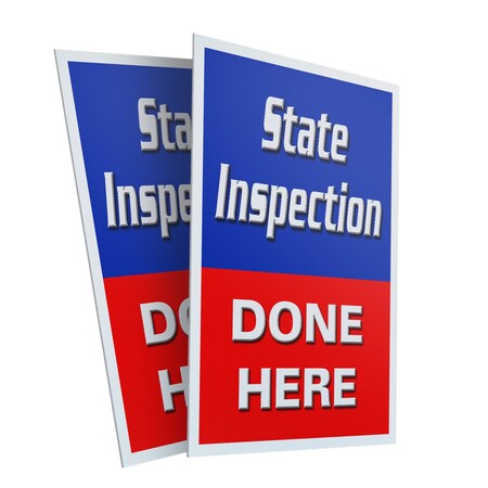 Signmission State Inspection Done Here, Plastic Signs Only 24 Inch x 36 Inch, Corrugated Plastic, 2PK CSB-2436-2PACK-StateInspectionDoneHere