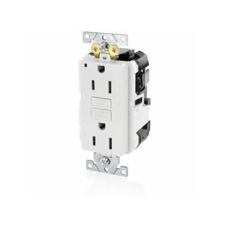 Leviton Lev-Lok GFCI 15A Ind Gr/PI White MGFN1-W