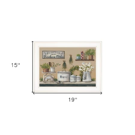 Homeroots Garden Farmhouse Kitchen White Framed Print Kitchen Wall Art 406804