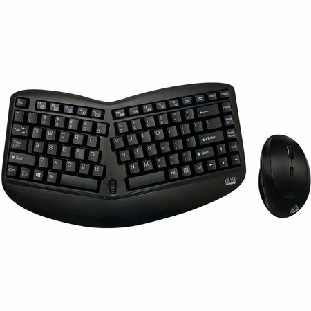 Adesso TRU-FORM MEDIA 1150 WIRELESS ERGO MINI TRACKBALL KEYBOARD AND OPTICAL ERGO MOUS WKB-1150CB