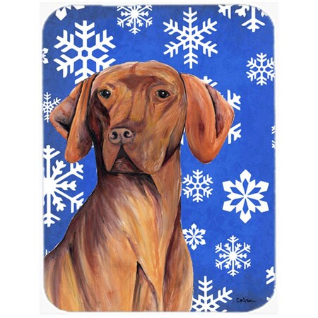 Carolines Treasures Vizsla Winter Snowflakes Holiday Glass Cutting Board - Large SC9378LCB
