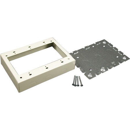 Wiremold Three Gang Box Fitting, Ivory, Steel V5747-3