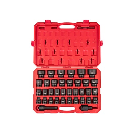 Tekton 3/4 Inch Drive Shallow 6-Point Socket Set with Case, 37-Piece (13 - 50 mm) SID93419