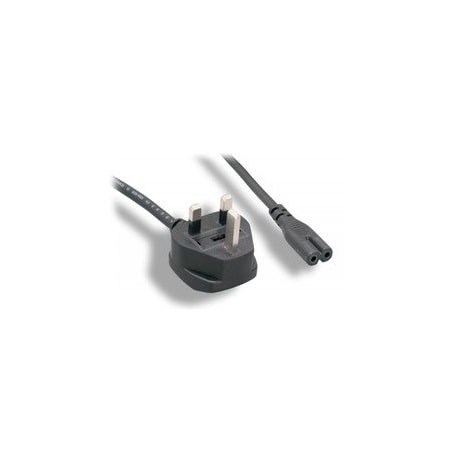 Cable Wholesale England / UK Notebook/Laptop Power Cord with Fuse, BS 1363 to C7, Non-Polarized, VDE 10W1-23406